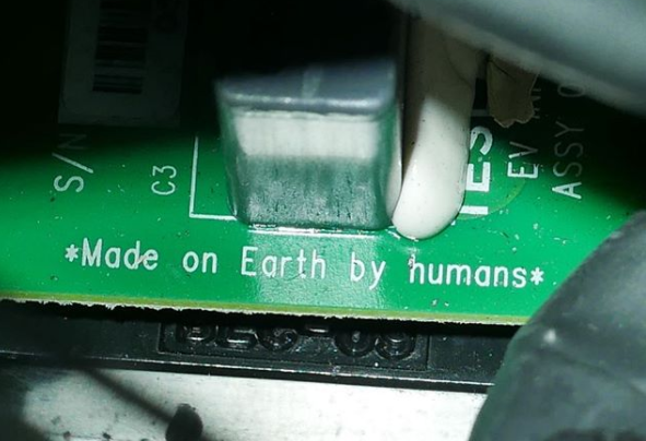 made on Earth by humans on the Spacex Roadster