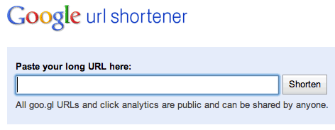 google url shortener interface